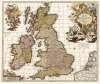 Historische Karte: GROSSBRITANNIEN, IRLAND, SCHOTTLAND, England, Wales, Schottland, Nordirland, Britische Inseln mit den Shetlandinseln, Hebriden, Man, Scilly-Inseln, Orkney, Wight 1717 (gerollt)