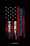 Notebook: Blank Lined Journal 6x9 - Spearfishing American USA Flag Underwater Fishing Freediving Diver Fishing Dive Log Gift