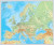 Europa väggkarta Kartförlaget 1:5, 5 mili i papptub