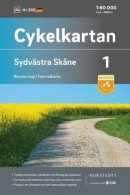 Cykelkartan Blad 1 Sydvästra Skåne : Skala 1:90000 -- Bok 9789113106076