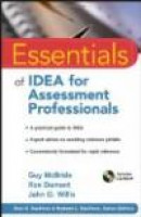 Essentials of IDEA for Assessment Professionals (Essentials of Psychological Assessment) -- Bok 9780470873922