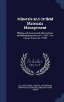 Minerals and Critical Materials Management -- Bok 9781298898333