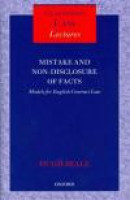 Mistake and Non-Disclosure of Fact: Models for English Contract Law (Clarendon Law Lectures) -- Bok 9780199593880