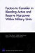 Factors to Consider in Blending Active and Reserve Manpower Within Military Units -- Bok 9780833040039