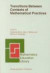 Transitions Between Contexts of Mathematical Practices -- Bok 9780792371854