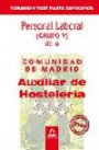 Auxiliar de Hosteleria Personal Laboral de la Comunidad de Madrid Temario y Test Parte Especifica