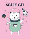 Space cat: Space on pink cover and Dot Graph Line Sketch pages, Extra large (8.5 x 11) inches, 110 pages, White paper, Sketch, Dr