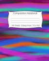 Composition Notebook: 100 Sheets, 7.5 x 9.25in, College Ruled Paper, Bound Soft Cover, Bright Multi Colored Striped Cover, School Home Offic