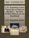 U.S. Supreme Court Transcript of Record Albright V. Territory of New Mexico Ex Rel Sandoval