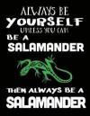 Always Be Yourself Unless You Can Be a Salamander Then Always Be a Salamander: Composition Notebook Journal