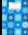 Unruled Composition Notebook. 8 X 10. 120 Pages. Winter and Christmas Time: Christmas Holiday Season Notebook. Cool Winter White Snow Crystals on Blue