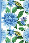 NoteBook: Blue Dahlia Exercise Book: 190 Lined Journal Pages - Diary - 6'x 9' Large Composition Note Book Gloss Finish Paperback