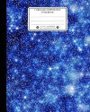 Unruled Composition Notebook. 8 X 10. 120 Pages. Winter and Christmas Time: Christmas Holiday Season Notebook. Blurred Stars and Snow on Beautiful Nig