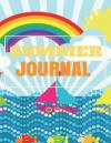 Summer Journal: Cartoon Boat Sailing Slowly In The Ocean Over Blue Sky In Sunny Day With Smiling Fishes Summer Vacation Travel Journal