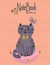 Notebook By FFunny: Grey cat on orange cover and Dot Graph Line Sketch pages, Extra large (8.5 x 11) inches, 110 pages, White paper, Sketc