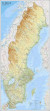 Sverige väggkarta Kartförlaget, 1:900 000, miljö i papptub