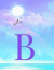 B: Monogram Initial B Notebook for Women, Teens and Girls - See Your Initial in the Clouds Paradise Purple Sun - 8.5 x 11