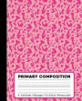 Primary Composition: Mermaid Pink Marble Composition Book for Girls K-2. Beautiful notebook handwriting paper. Primary ruled - middle dotte