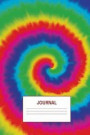 Journal: Tie Dye Rainbow Yellow Pink Purple Blue Spiral Daily Blank Journal 90 Day Wide Ruled Lined Lightweight Paper Cover Not
