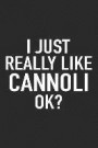 I Just Really Like Cannoli Ok?: A 6x9 Inch Matte Softcover Journal Notebook with 120 Blank Lined Pages and a Funny Sarcastic Cover Slogan