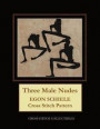 Three Male Nudes: Egon Schiele Cross Stitch Pattern
