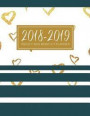 2018 - 2019 Weekly and Monthly Planner: August 2018 - December 2019 Calendar Organizer Planner Gold Foil Heart Cover Design