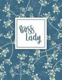 Boss Lady: White Flowers Pattern Blank Journal Notebook Sketchbook for Journaling Sketching Work or School for Women Girls Teens