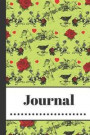 Journal: Beautiful Green Style Of Roses, Hearts, Birds, And Cherubs Writing Gift - Lined JOURNAL, 130 pages, 6 x 9