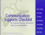 Communication Supports Checklist: For Programs Serving Individuals With Severe Disabilities
