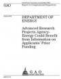 Department of Energy: Advanced Research Projects Agency-Energy could benefit from information on applicants' prior funding: report to congre