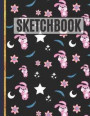 Sketchbook: Cute Stars, Feathers, Stars and Rabbit Sketchbook for Kids, Teens, Boys and Girls