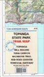 Topanga State Park Trail Map: Topanga, Will Rogers, Tuna Canyon, Backbone Trail, Red Rock Canyon, Temescal Gateway: Shaded-Relief Topo Map