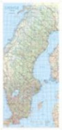 Sverige vägg karta 1:1 monterad med ram