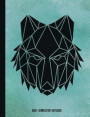 Wolf Composition Notebook - Teal Geometric Wolf - 4x4 Quad Rule: Composition Notebook, 4x4 Quad Rule Graph Paper for School / Work / Journaling