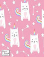 Sketchbook: Cute Cat wanna be Unicorn Sketchbook for Girls: 110 Pages of 8.5x 11 Blank Paper for Drawing, Doodling or Sketching (S