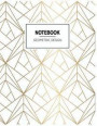 Notebook-Geometric Design: Notebook & Journal with Gold & White, Composition Book, Sketch book, Wide Ruled
