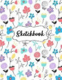 Sketchbook: Floral Sketchbook Journal for Women Kids Girls Blank Pages Drawing Sketching Doodling Large 100 Pages (8.5 X 11)