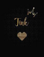 Tink: Personalized Black XL Journal with Gold Lettering, Girl Names/Initials 8.5x11, Journal Notebook with 110 Inspirational