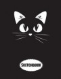 sketchbook: Sketchbook Black Cat Cute Sketchbook, 8.5' x 11', 110 Pages, Blank Unlined Paper for Sketching, Drawing, Writing, Jour