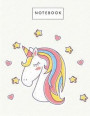 Notebook: Cute cute unicorn on cream cover and Lined pages, Extra large (8.5 x 11) inches, 110 pages, White paper