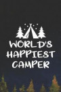 World's Happiest Camper: Blank Lined Notebook ( Camping ) (Navy Blue)