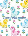 Sketchbook: Unicorn Stationary for Girls Kids and Teens 110 Pages of 8.5 X 11 Blank Paper for Drawing, Sketching and Doodling Unic