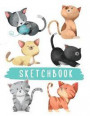 Sketchbook: Cute Happy Cats, Large Blank Sketchbook For Kids, 110 Pages, 8.5' x 11', Letter Size, For Drawing, Sketching & Doodlin