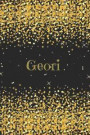 Geori: Black Gold Journal Notebook 6 X 9 with Personalized Name on Each Page