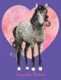 Composition Notebook: Love Horse Dapple Grey on Purple College Ruled Lined Paper Book