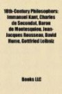 18th-century philosophers: Immanuel Kant, Montesquieu, Jean-Jacques Rousseau, David Hume, Adam Smith, Gottfried Leibniz, Denis Diderot