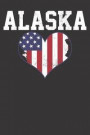 Alaska Notebook: Alaska USA Flag American State Vintage 4th Of July Gift 6x9 Dot Grid 120 Pages Notebook Sketchbook Journal
