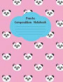 Panda Composition Notebook: Cute Back to School Wide Ruled Exercise Book - Elementary Grade Students & Teen Girls, 8.5 X 11, Pink & Blue Cover