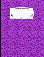 Composition: 100 Pages Wide Ruled 7.44 x 9.69 in.: Fairies All Over Purple Marble Note Book Journal Diary Silhouette Pattern Note P
