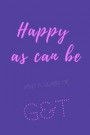 Happy as can be and a glass of G&T: Sassy quotes notebook journal cover. Cool sassy stylish elegant quotes about drinking gin and tonic G&T. sassy div